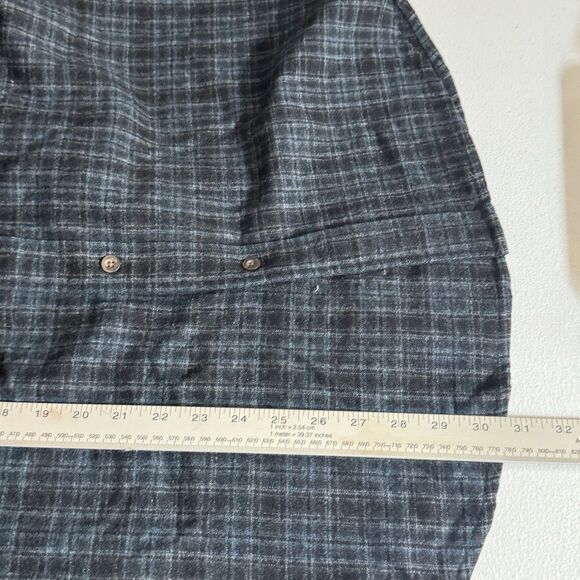 WOOLRICH Mens Blue Plaid 100% Wool Long Sleeve Shirt Size M Heavy - Picture 11 of 11